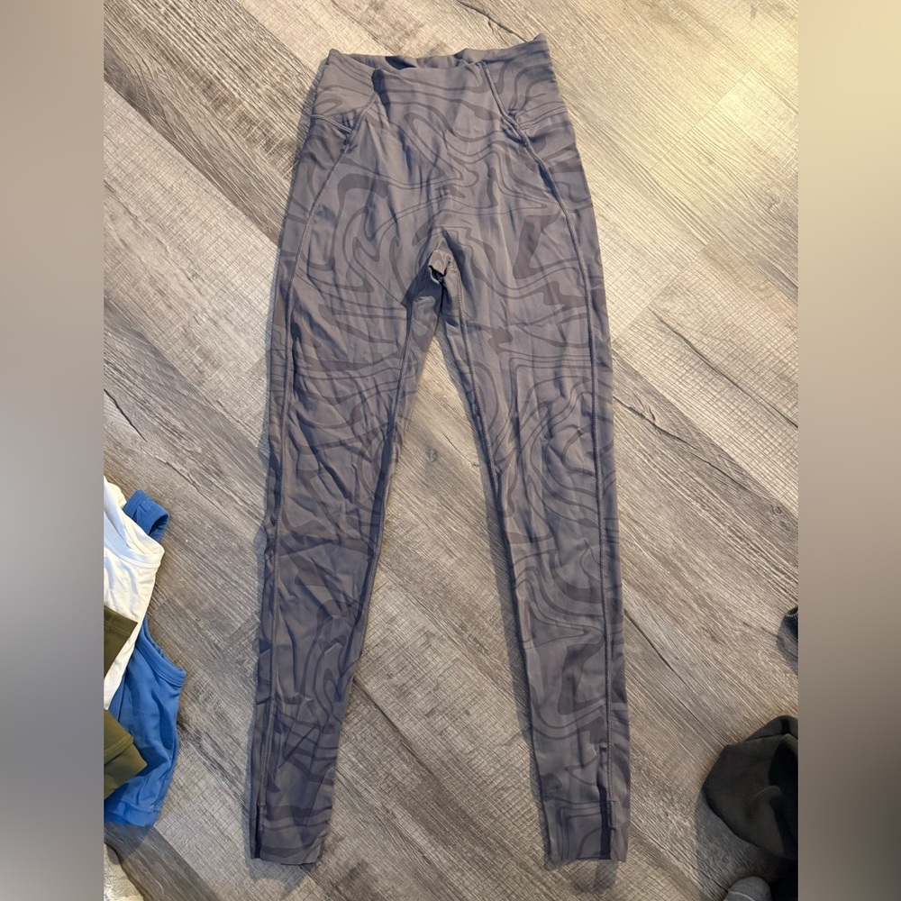 PARAGON Gray Abstract Print High-Waist Leggings